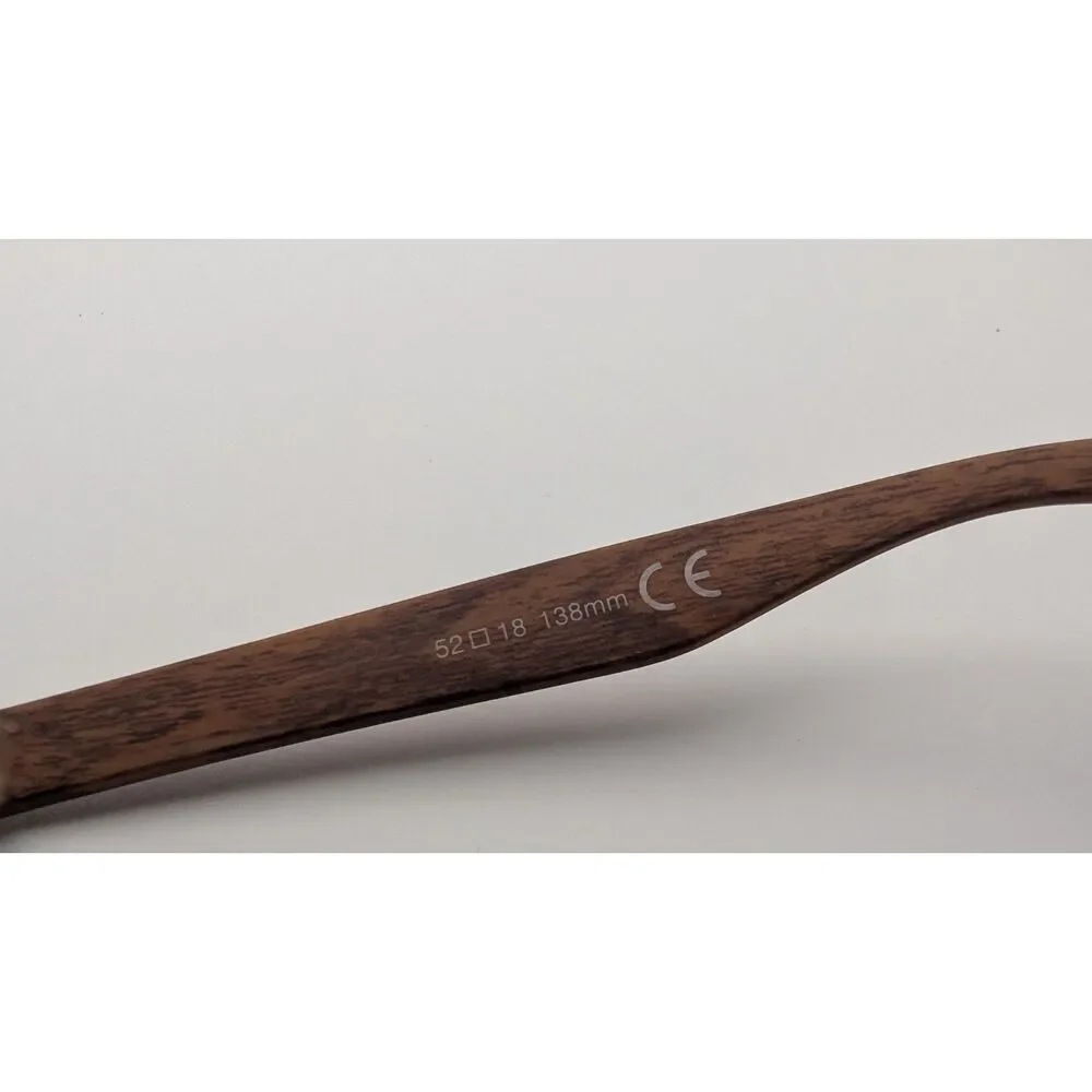 Yellow Tortoise Eyeglass Frames with Wood Handles 52 18 138